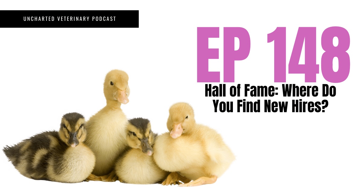 Uncharted Veterinary Podcast Episode 148 Title Graphic: Hall of Fame - where do you find new hires?