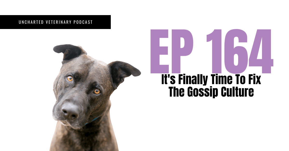 Uncharted Veterinary Podcast Episode 164 - It's FInally Time To Fix the gossip culture